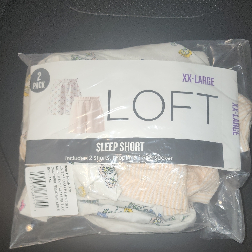 LOFT XX-Large Floral and Striped Sleep Shorts
